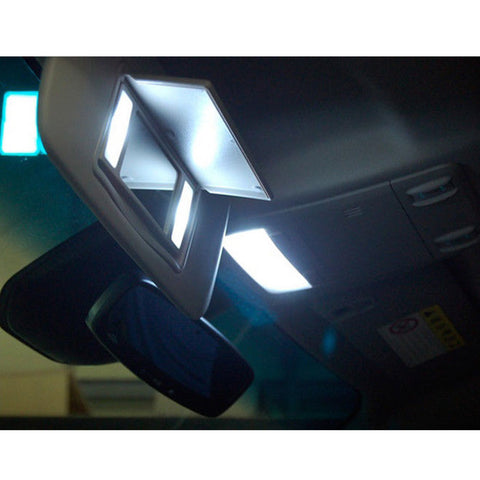 4pcs Xenon White / Ice Blue3-SMD 6641 Fuse LED Replacement Bulbs For Visor Vanity Mirror Lights Package Fit