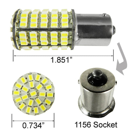 4x 3000K High Power White\ Amber 1156 7506 7507 127-SMD LED Bulbs For Turn Signal Light