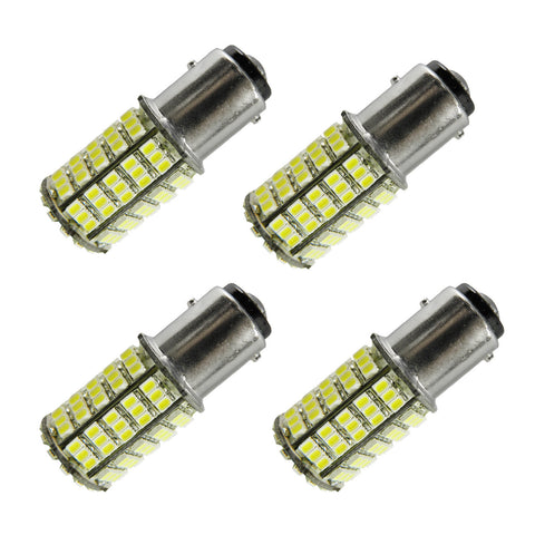 4x 127-SMD Xenon White 1157 2357 12499 12594 LED Turn Signal Tail Light Bulbs