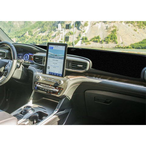 Center Console Dashboard Mat Pre-cut Non-Slip Sunshield Sun Glare Protector Dash Carpet Pad Black Cover Compatible with Ford Explorer 2020-2024