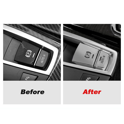 Chrome Electronic Hand Brake P Button Cover Trim, Compatible with BMW F10 F07 F01 X3 F25 X4 F26 F11 F06 X5 F15 X6 F16