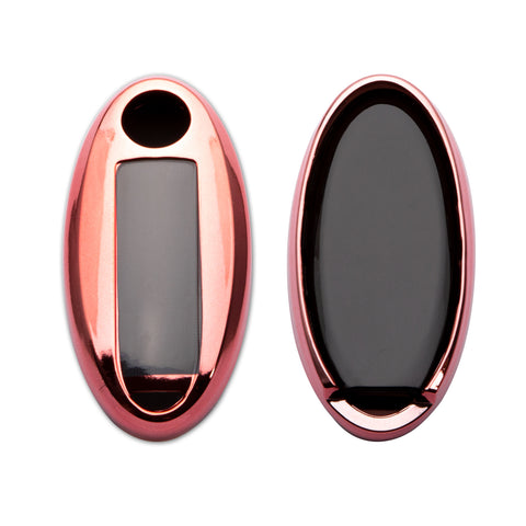 Black Soft TPU + Hard ABS Remote Smart Key Fob Shell Cover For Nissan 3 4 5 Buttons