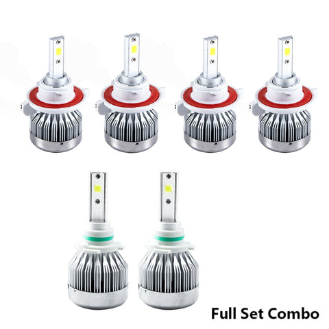 6pcs for Ford F250 F350 F450 2005-2019 LED Headlight High Low Beam + Fog Light Bulb 6000K White