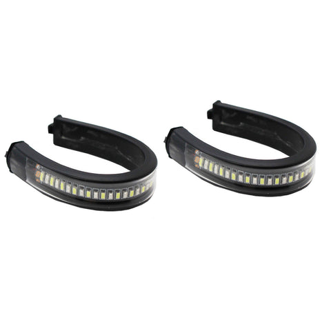 2pcs 36 SMD Dual Color White Amber LED DRL Switchback Turn Signal Light Strips for Motorcycle