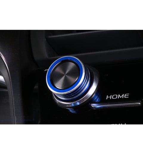 Blue AC Knob Control Audio Rear Mirror Knob Ring Trim For Toyota Camry 2018-2020