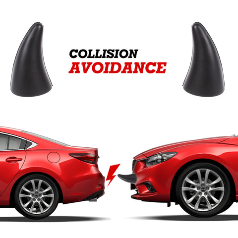 2Pcs Black Devil Bull Horn Antenna Roof Stickers Decor For Car Front Rear Bumper