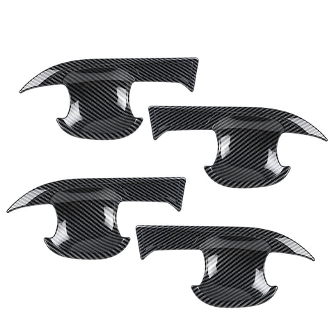 4pcs Exterior Door Handle Bowl Cover Trim For Toyota RAV4 2019-2024, Carbon Fiber Pattern