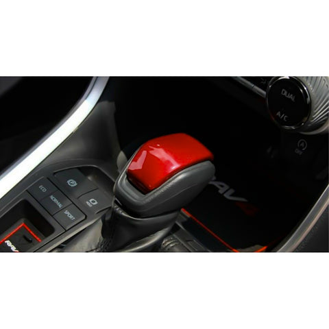 Inner Gear Shift Knob Lever Cover Trim, Red, Compatible with Toyota RAV4 2019-2024
