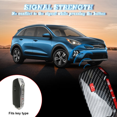 5-Button Carbon Fiber Texture Full Protect Remote Key Fob For Kia Sorento 2018+