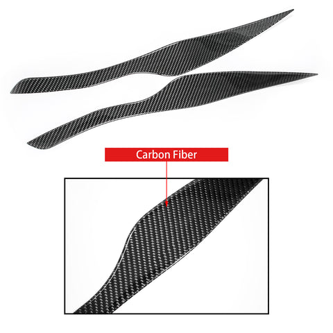 Carbon Fiber Headlight Eyebrow Eyelid Overlay Trim Decal Cover for BMW E90 E91 318i 320i 325i 2006-2012