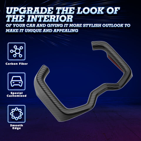 Carbon Fiber ABS Car Center Water Cup Holder Frame Cover Trim For Toyota RAV4 2019-24