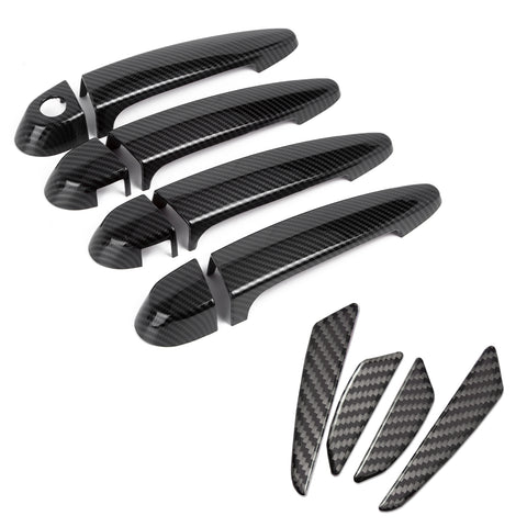Carbon Fiber Style Door Handle+Door Edge Protect Trim For BMW 3 Series E90 E91