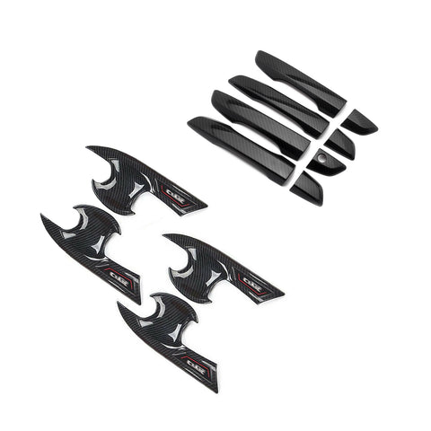 Carbon Fiber Style No Keyless Entry Door Handle Bowl Cover For Honda Civic 2016+