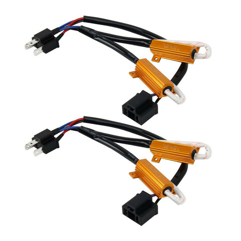 H4 HB2 9003 Load Resistor Adapter Canceler Fix Flashing Flickering Blinking for Fog Light, Error Free No Hyper Flash Warning Decoder Wiring Resistor