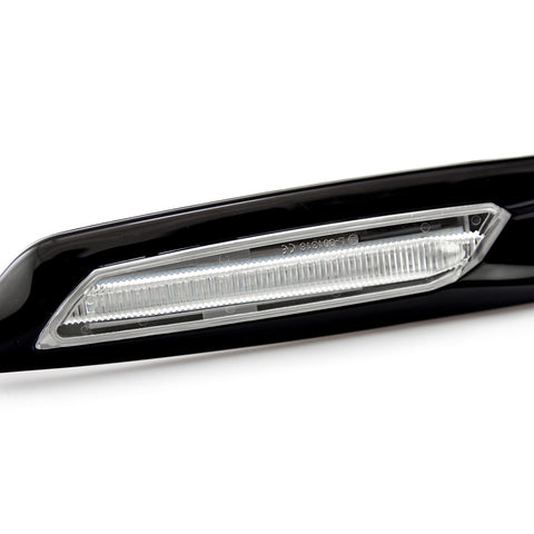 Amber LED Side Marker Light Lamp Assembly for BMW 1 3 5 Series F30 E81, Smoked/ Chrome Silver Housing