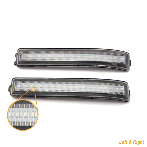 2x LED Clear Lens / Smoked Lens Side Mirror Marker Turn Signal Parking Light for Ford F-150 & Raptor 2009-2014 - Chrome Housing