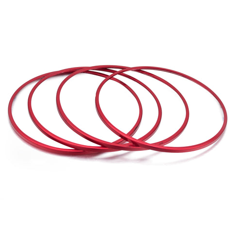 4pcs Blue/ Red Aluminum Car Door Audio Speaker Ring Cover Trim Decal for Mercedes Benz W205 C-Class GLC Class GLC200L 2015+