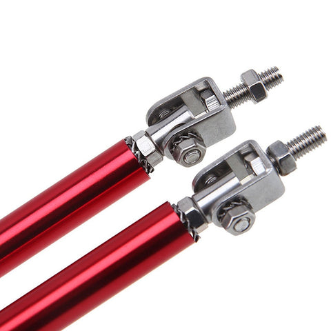 Adjustable 6"-9" / 8"-11" / 10"-13" Front Bumper Lip Splitter Diffuser Strut Rod Tie Bars Fit Most Vehicles, Black / Red / Blue / Silver