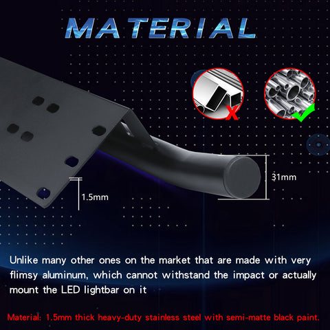 Front Hood Bumper License Plate Bracket Holder Compatible with Most cars, Jeep, Truck, Pickup, SUV, 4x4 -No Drill (Black)