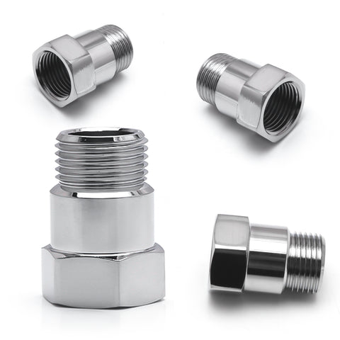 2x O2 Oxygen Sensor Extender Entension Steel Nickel Spacer Adapter M18x1.5 Thread Bungs 32mm Cel Fix Check Engine Light Silver