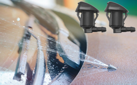 2x Windshield Washer Nozzle Kit fit for 2005-2016 Jeep Grand Cherokee, 2005-2013 Chevy Malibu, 2005-2010 Pontiac G6, 2007-2010 Saturn Aura, Replacement for 55372143AB, 15247800, 55156427AB, 55079049AA