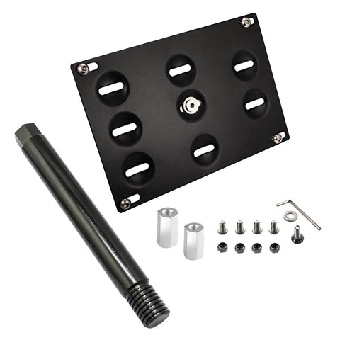 Set Black Front Bumper Tow License Plate Mount Bracket Relocator Kit for Porsche Macan 2014-2019 - No Drill