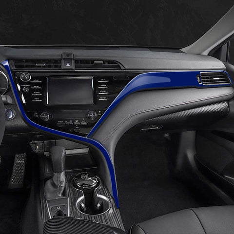 Blue Inner Dashboard Center Strip Panel Cover Trim For Toyota Camry 2018-2024