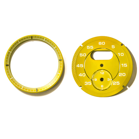 Guard Red / Racing Yellow Dial Gauge Face Cover Trim Sporty Chrono Decorative Overlay for Porsche Macan Boxster Cayman 991