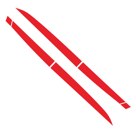 6pcs Red / Matte Black Vinyl Car Door Side Stripe Sticker Lower Door Panel Decal Molding Trim for Honda Accord 2018 2019