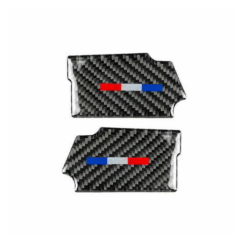 Real Carbon Fiber 3-Color Bar Door Handle Bowl Cover For Ford Mustang 2015-up