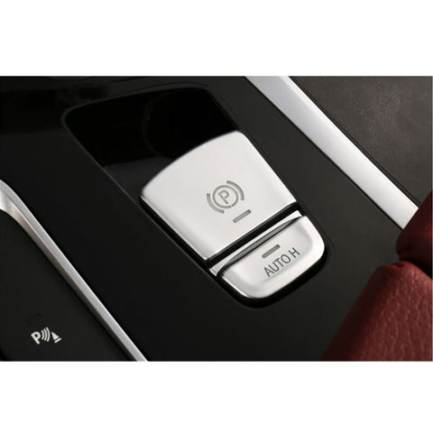 2Pcs Silver Gear P Brake+Hold Function Button Cover For BMW F10 5 Series 18-19