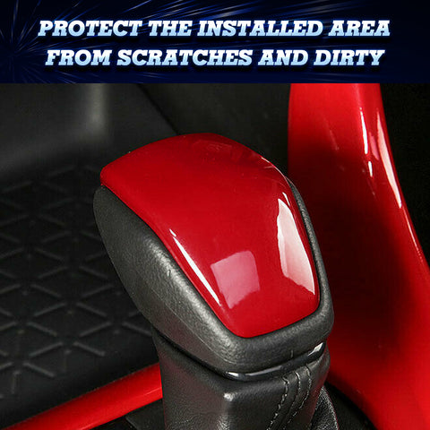 Inner Gear Shift Knob Lever Cover Trim, Red, Compatible with Toyota RAV4 2019-2024
