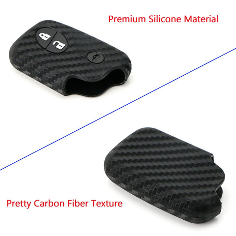 Carbon Fiber Soft Silicone Key Fob Case Cover Protector for Lexus IS ES GS LS CT LX GX RX