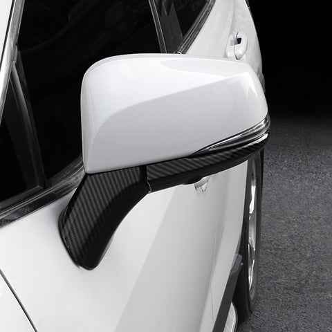 Exterior Rearview Side Mirror Strip Cover Trim Set For Toyota RAV4 2019-2024, Carbon Fiber Pattern