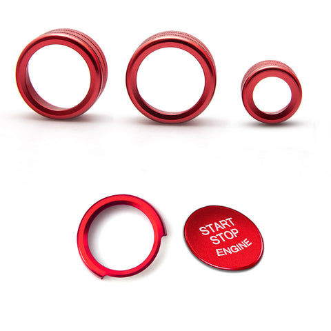 Red Engine Start Stop Button AC Climate Control Ring Cover For BMW F20 F22 F30