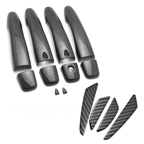 Carbon Fiber Style Door Handle+Door Edge Protect Trim For Nissan Maxima 2016-20