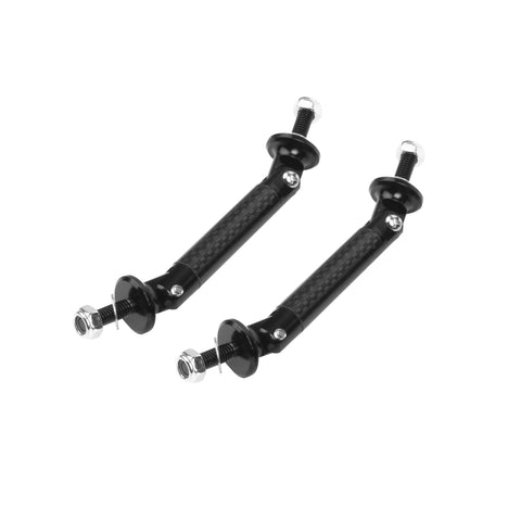 2pcs 45mm Car Adjustable Front Rear Bumper Lip Splitter Trunk Corner Edge Fender Hatch Lid Body Panel Fixed Lock Bar Support Strut Tie Rod Fastener Lever Universal Kit, Carbon Fiber Black