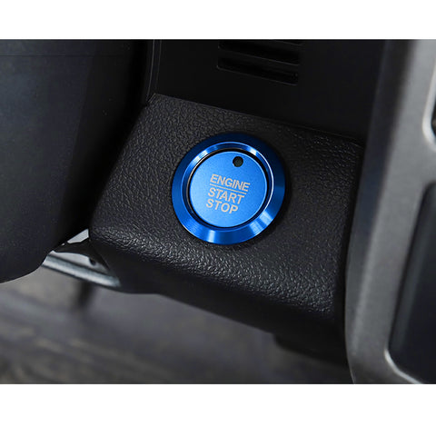 Glossy Blue Aluminum Alloy Engine Start Button Cover Trim For Ford F-150 2016-21