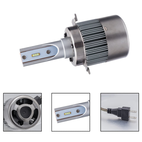 2x H7 LED Headlight Kit with Retainer Adapter Clip Holder, 6000K Xenon White / 8000K Ice Blue 8400LM High Low Beam Headlight Bulb Conversion Kit