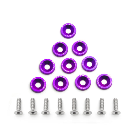 Blue / Black / Red / Gold / Purple / Silver Fender Bumper Washer Bolt, CNC Finishing Washer Engine Bay Screw Dress Up Fastener Kit