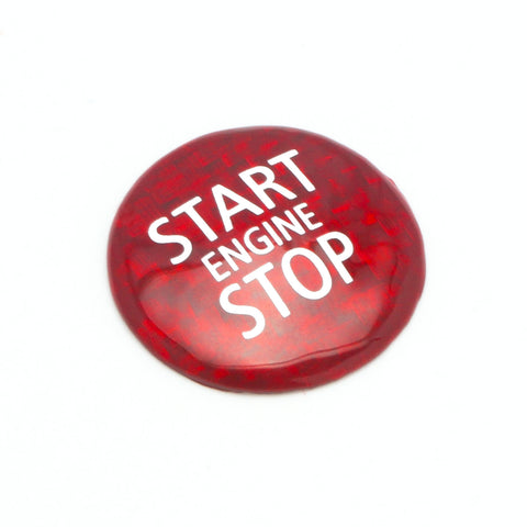 Carbon Fiber Car Engine Start Button Sticker Interior Ignition Trim Decal for Mini Cooper R55 R56 R57 R58 R59 R60 R61 Accessories (Red)
