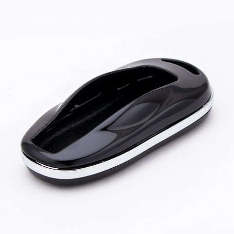 for Tesla Model S Model 3 Key Fob Cover, Keyless Remote Flip Key Shell Case, Black Hard ABS Remote Key Protection