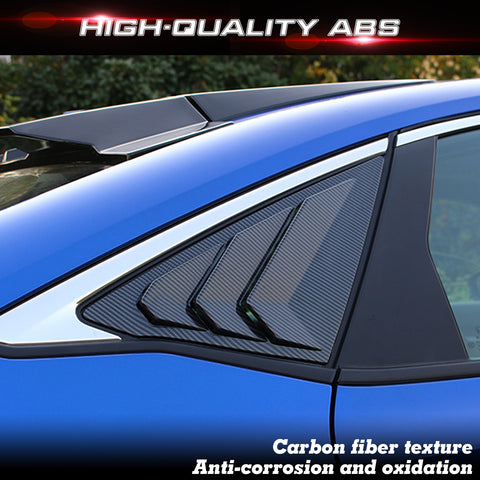 2X Carbon Fiber Style Side Window Quarter Louver Cover Vent For Honda Civic 2022