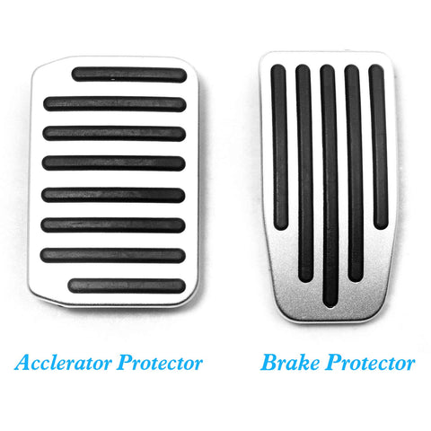 for Tesla Model 3 Accelerator Brake Pedal Cover - Anti-slip Gas Brake Paddle Protector - Non-slip Aluminium Brake Foot Pedal Pad with Rubber Handle - Set of 2