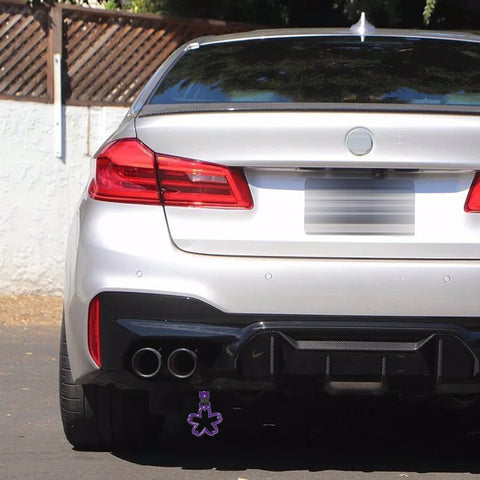 Purple Tsurikawa Handle Ring Sakura Shaped Japanese Car Warning Loop Decoration