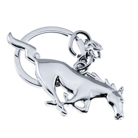 Xotic Tech Chrome Pony Horse Key Chain Fob Ring Keychain for Mustang GT 500 Cobra Shelb