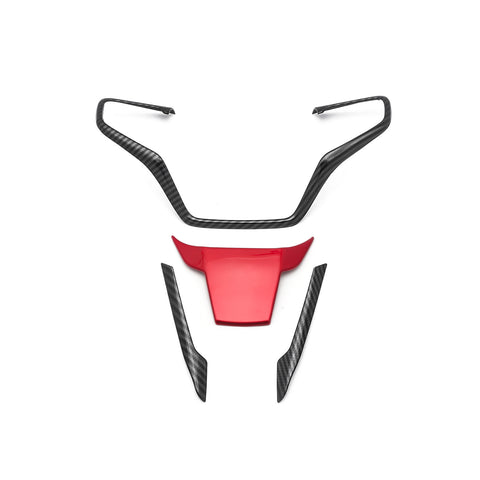 Carbon Fiber Look Steering Wheel +Lip Panel Cover Trims For Civic 10th Gen 16+