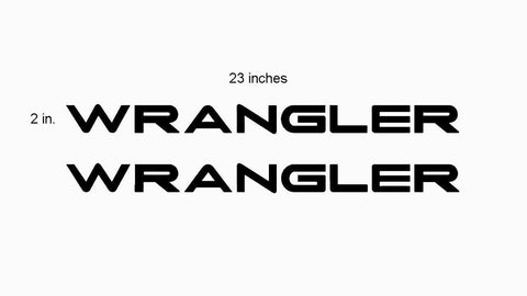 2 x Black/ Brushed Silver/ Red/ White WRANGLER Letter Decal Hood Vinyl Sticker for Jeep Wrangler Rubicon CJ YJ TJ JK JL