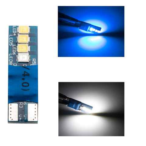 2pcs T10 168 W5W 194 Extreme Bright 8-SMD LED Car Interior Light Bulb License Plate Map Side Marker Lamp, Fading Blue to White