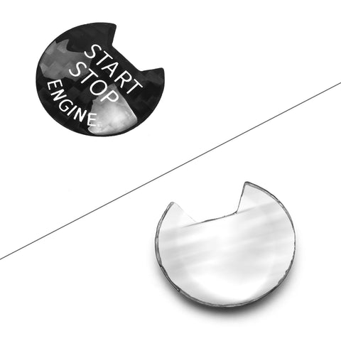 Black Carbon Fiber Start Stop Push Button Cover For Nissan Infiniti Q50 QX60